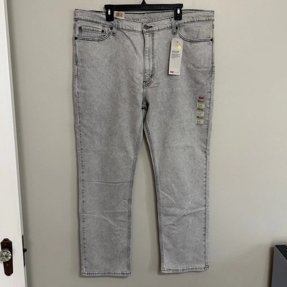 NEW Levi's 514 Mens 42x32 Straight Future Flex Stretch Gray Denim Jeans